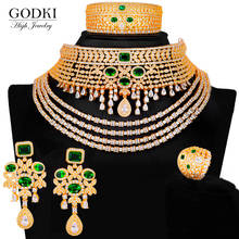 GODKI-Conjunto de joyería africana para mujer, gargantillas grandes de lujo, pendientes de boda, joyería de moda, conjuntos de joyería de la India, 4 Uds., 2020 2024 - compra barato