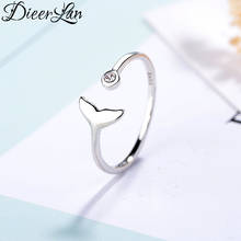 Dieerlan vintage jóias prata cor cristal sereia cauda anéis para mulher grande abertura anéis antigos 2024 - compre barato