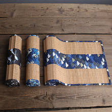 Классическая скатерть из натурального бамбука для кухни, обеденного стола, шкафа для чайного столика, теплоизоляционная моющаяся скатерть ручной работы 2024 - купить недорого