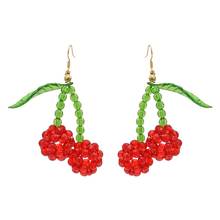 CartoonCute Red Cherry Drop Earrings for Women Sweet Fruit Fresh Cherry Pendant Earrings Female Student Ear Jewelry Couple Gifts 2024 - buy cheap