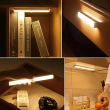 USB Rechargeable Portable LED Book Light Motion Sensor Build-in Battery Table Lamp Night Light For Kitchen Cabinet With Magnet 2024 - buy cheap