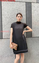 New Autumn Temperament Commuter Dress Loose Waist Pleated Sleeveless Pullover Retro Solid Color Dress MIYAKE Pleats Vestido 2024 - buy cheap