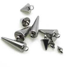 Pingente cone circular de aço inoxidável, pingente para pulseira conectores feitos à mão, 20 peças 2024 - compre barato