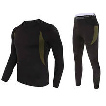 Thermal underwear Winter Compression Fleece Sweat Quick drying MMA rash gard tactics leggings  Thermo underwear Men Clothing 2024 - buy cheap