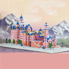 Pink Castle Park 3D Model Micro Bricks Gifts Architecture Swan Stone Castles Mini Building Blocks Toys for Children 2024 - buy cheap