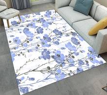 Alfombrilla de flores salvajes azules para puerta de dormitorio, sala de estar, mesa de té, alfombras de suelo, cocina, baño, antideslizantes 2024 - compra barato