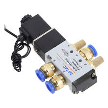 4V110-06 5 Way 2 Position 1/8" Pneumatic Solenoid Valve with wire  DC12V DC24 AC110 AC220V with 4mm/6mm/8mm Fitting 2024 - buy cheap