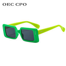 OEC CPO Square Punk Sunglasses Women Vintage Small Rectangle Sunglasses Men Fashion Shades Black Colors Glasses Oculos UV400 2024 - buy cheap