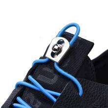 Круглые эластичные шнурки скользят вверх и вниз металлическая пряжка без галстука шнурки подходят для всех видов обуви Кроссовки Ленивые шнурки 2024 - купить недорого