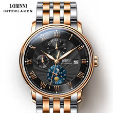 LOBINNI-Reloj de pulsera suizo para hombre, cronógrafo mecánico automático de gaviota, de negocios de zafiro, masculino, L1023B-7 2024 - compra barato