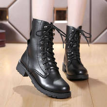 2021 New Buckle Winter Motorcycle Boots Women British Style Ankle Boots Gothic Punk Low Heel ankle Boot Women Shoe Plus Size 43 2024 - buy cheap