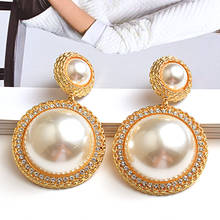 New Arrival Luxury Round Pearl Earrings High-quality Gold Long Earring Fashion Trend Jewelry Accessories For Women 2024 - buy cheap