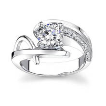 Anéis paralelos de aço inoxidável com zircônia, joia elegante para casamento e festa de noiva 2024 - compre barato