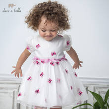 DB13636 dave bella summer baby girl's princess bow embroidery dress children fashion party dress kids infant lolita clothes 2024 - buy cheap