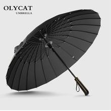 Hot Sale Brand Rain Umbrella Men Quality 24K Strong Windproof Glassfiber Frame Wooden Long Handle Umbrella Women's Parapluie 2024 - купить недорого