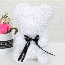 Pearl Rose Bear Artificial Flower Rose Teddy Bear Valentine's Wedding Birthday New Year Gift for Woman Valentines Romantic Gift 2024 - buy cheap