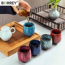 BORREY-taza de café de cerámica de 160Ml, taza pequeña de té de Kung Fu de porcelana china, taza de vino de estilo japonés, tazas Vintage 2024 - compra barato