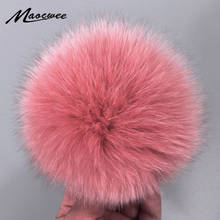 Super Big 13-15cm Colorful Arctic Fox Fur Pompoms Luxury Fur Balls For Knitted Wool Hat Cap Winter Beanies Real Fur Pom poms 2024 - buy cheap