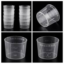 Taza medidora de plástico transparente, vaso de medida graduada, vasos de medicina medidora para laboratorio, 15ml, 10 Uds. 2024 - compra barato