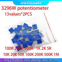 3296W potentiometer 13values*2PCS 100R 200R 500R   1K 2K 5K 10K 20K 50K 100K 200K 500K 1M Variable resistors set 2024 - buy cheap