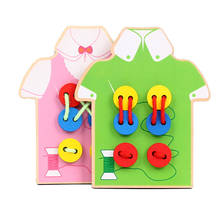 Criança educacional montessori brinquedos costurar em botões grânulos lacing placa de madeira aprendizagem ensino matemática brinquedos para crianças presente 2024 - compre barato