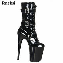 Rncksi Women Party 20cm High Heels, Thick Roots, Zipper, Pole Dancing Boots 7in Sexy Black High Boots For Women Boots Shoes 2024 - buy cheap