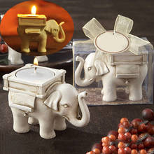 Velas de chá de elefante retrô, porta-velas em cerâmica marfim para casamento e decoração da casa, 1 peça 2024 - compre barato