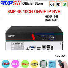 XMeye-Sistema de videovigilancia Onvif con WIFI, Panel rojo de 12V, 3A, Hi3536E, Audio máx. 14TB, H.265 + 8MP, 4K, 10 canales, detección facial, DVR, NVR 2024 - compra barato