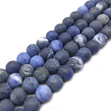 Natural  Dull Polish Matte Old Blue Sodalite Stone Beads For Jewelry Making DIY Bracelet Accessories 15inches 4/6/8/10/12mm 2024 - buy cheap