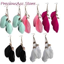 Women Fashion Eardrops Special Offer Cosy Handmade Leaf Feather Long Drop Hook Earrings Chain Dangle Chandelier Earrings Jewelry 2024 - buy cheap