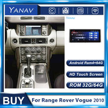 Автомагнитола с сенсорным экраном, Автомобильная Мультимедийная головная записывающее устройство на Android, с GPS, для Range Rover Vogue 2012, типоразмер 2DIN 2024 - купить недорого
