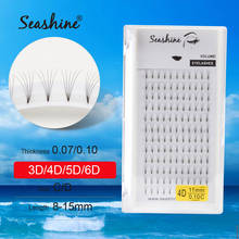 Seashine Volume Lashes Pre Made Fans Short stem Eye Lashes Extension 0.07/0.10 C/D 8-15mm Lashes Extension 2024 - buy cheap