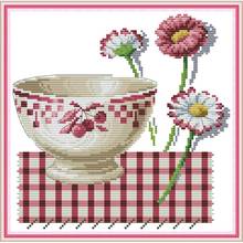 Porcelain 11&14CT Counted And Stamped Home Decor Porcelain Needlework Needlepoint Embroidery DIY Cross Stitch Kits Stitches 2024 - buy cheap