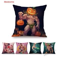 Sexy Halloween Valentine Christmas Santa Claus Muscle Man Easter Bunny Gay Art Sofa Pillow Case Hot Gym Buddy Sexy Cushion Cover 2024 - buy cheap