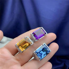 Цветное кристаллическое кольцо 925 серебряное кольцо для мужчин, кольцо, кольцо из нержавеющей стали простой и атмосферный дизайн 2024 - купить недорого