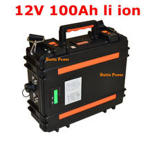 Portable 12V 100Ah lithium li ion battery pack for solar system golf trolley golf cart caravan boat marine motorhome+10A charger 2024 - buy cheap
