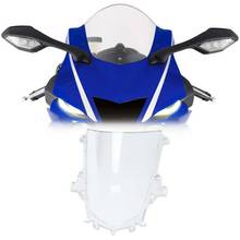 Para-brisa para motocicleta, para-brisa preto e transparente para yamaha escapamento yzfr1 yzf r1 1994-2006 2015 e 2019 17 2024 - compre barato