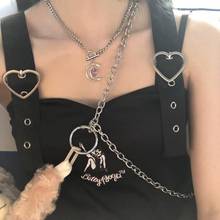 HebeDeer  Moon Necklaces Jewelry Lovers Heart Trendy Girl Silver Color Trendy Necklace Chain Women Kpop Collares Collier 2024 - buy cheap