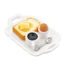 Odoria 1:12 Miniature Breakfast Set Buttered Toast Egg Coffee on Tray Mini Fake Food Kitchen Dollhouse Accessories Decoration 2024 - buy cheap