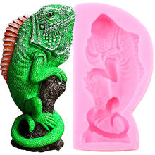 Moldes de silicone gecko lagarto 3d, molde para decoração de bolo, chocolate, fondant, sabão, resina, argila, doces 2024 - compre barato