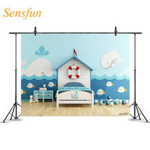 LEVOO Interior Backdrop Kids Room Marine Style Toys Whale Background Photography Shoot Props Photo Studio Photophone Vinyl 2024 - buy cheap