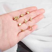 2020 Vintage New Fashion Geometric Dragonfly Crown Lightning Stars Pendant Blessing Earrings For Women Boho Earring Jewelry Gift 2024 - buy cheap