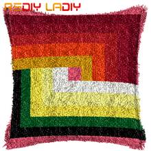 Latch Hook Cushion Stitching Color Pillow Case Acrylic Yarn Pillow Pre-Printed Color Canvas Crochet Cushion Cover Hobby & Crafts 2024 - buy cheap