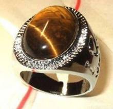 Free shipping NEW hot Beautiful fashion Tibet Silver Brown jade men's ring size 8, 9 ,10 ,11, 2024 - buy cheap