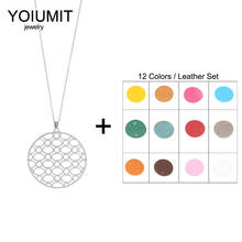 Yoiumit diy moda colares & pingentes para mulher aço inoxidável charme colar de couro intercambiável pingente de corrente colar 2024 - compre barato