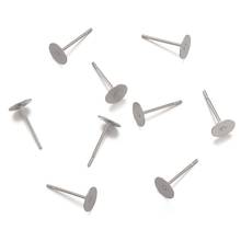 50pcs 5/6/8mm 304 Stainless Steel Metal Flat Round Blank Peg & Post Ear Studs Findings DIY Accessories Component F60 2024 - купить недорого