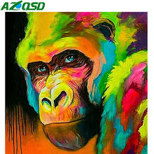 AZQSD-mosaico de orangután bordado de diamantes 5D, imagen de diamantes de imitación, pintura de animales, regalo hecho a mano, decoración del hogar 2024 - compra barato