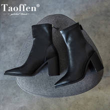 TAOFFEN Women Short Boots Sexy Pointed Toe High Heel Winter Shoes Woman Warm Mid Calf Boot Office Lady Footwear Size 34-40 2024 - buy cheap
