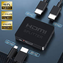 Сплиттер HDMI 2021 1x2, 4K, 60 Гц, HDR, HDMI 2,0, HDMI 2,0, Поддержка HDCP 2,2, UHD, HDMI сплиттер 2,0, переключатель для проектора PS4 2022 - купить недорого