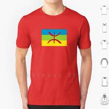 Camiseta de algodón con estampado de la bandera de Berber para hombre, Camiseta con estampado artesanal de la bandera de los berberberos, personas Berber, zedine Zidan del norte de África musulmana 2024 - compra barato